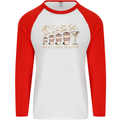 Weekly Coffee To Alcohol Evolution Wine Mens L/S Baseball T-Shirt White/Red