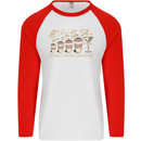 Weekly Coffee To Alcohol Evolution Wine Mens L/S Baseball T-Shirt White/Red