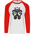 Scuba Diving Club Diver Deep Sea Wreck Mens L/S Baseball T-Shirt White/Red