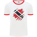 Torn Trinidad and Tobago Day Football Mens Ringer T-Shirt White/Red