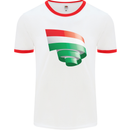 Curled Hungary Flag Hungarian Day Football Mens Ringer T-Shirt White/Red