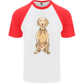 A Hungarian Vizsla Posing Dog Mens S/S Baseball T-Shirt White/Red