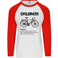 Cyclopath Funny Cycling Cyclist Bicycle Mens L/S Baseball T-Shirt White/Red