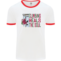 Climbing Heals the Soul Funny Christmas Xmas Rock Mens Ringer T-Shirt White/Red