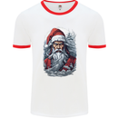 Christmas Samurai Shogun MMA Warrior Mens Ringer T-Shirt White/Red