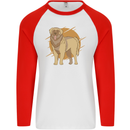 A Leonberger Dog Mens L/S Baseball T-Shirt White/Red