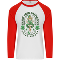 St Patricks Day Shake Your Shamrocks Mens L/S Baseball T-Shirt White/Red