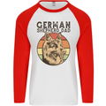 A German Shepherd Dog Dad Mens L/S Baseball T-Shirt White/Red