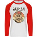 A German Shepherd Dog Dad Mens L/S Baseball T-Shirt White/Red