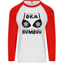 Bra Humbug Snowflake Funny Christmas Mens L/S Baseball T-Shirt White/Red
