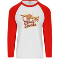 Flugelhorn Music Speaks Where Words Fail Mens L/S Baseball T-Shirt White/Red