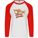 Flugelhorn Music Speaks Where Words Fail Mens L/S Baseball T-Shirt White/Red