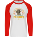 A Poodle Dog Mens L/S Baseball T-Shirt White/Red