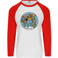 It's Never Too Late Climate Change Mens L/S Baseball T-Shirt White/Red