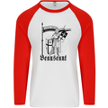 Knights Templar Beauseant St Georges Day Mens L/S Baseball T-Shirt White/Red