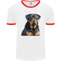 Polygon Rottweiler Dog Mens Ringer T-Shirt White/Red