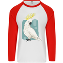 A Cockatoo Mens L/S Baseball T-Shirt White/Red
