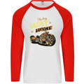 Long Way Home Motorcycle Chopper Biker Mens L/S Baseball T-Shirt White/Red