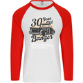 30 Year Old Banger Birthday 30th Year Old Mens L/S Baseball T-Shirt White/Red
