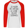 Christmas a Home for Every Shelter Dog Mens L/S Baseball T-Shirt White/Red