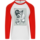 Steampunk Music Event Mens L/S Baseball T-Shirt White/Red