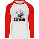Parkour Free Running the Art of Movement Mens L/S Baseball T-Shirt White/Red