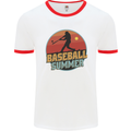 Baseball Summer Mens Ringer T-Shirt White/Red