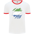 Torn Sierra Leone Flag Leonian Day Football Mens Ringer T-Shirt White/Red