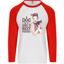 A Dog Is a Girl's Best Friend Chihuahua Mens L/S Baseball T-Shirt White/Red