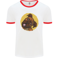 A Cute Boxer Dog Puppy Mens Ringer T-Shirt White/Red