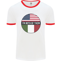 USA and Italian Heritage Italy American Flag Mens Ringer T-Shirt White/Red