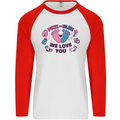 Pink or Blue New Baby Pregnancy Pregnant Mens L/S Baseball T-Shirt White/Red