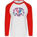 Pink or Blue New Baby Pregnancy Pregnant Mens L/S Baseball T-Shirt White/Red