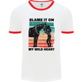 Equestrian Horse Riding My Wild Heart Mens Ringer T-Shirt White/Red