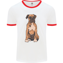 A Boxer Dog Mens Ringer T-Shirt White/Red