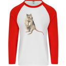 A Potoroo Mens L/S Baseball T-Shirt White/Red