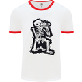 A Skeleton Photographer Photography Mens Ringer T-Shirt White/Red