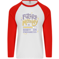 Future Mommy New Baby in Progress Pregnancy Mens L/S Baseball T-Shirt White/Red