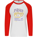 Future Mommy New Baby in Progress Pregnancy Mens L/S Baseball T-Shirt White/Red