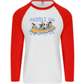 White Water Rafting Paddle On Whitewater Mens L/S Baseball T-Shirt White/Red