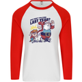 Christmas Santa Naughty List Funny Xmas Mens L/S Baseball T-Shirt White/Red