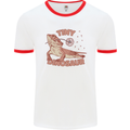 Tiny Dinosaur Funny Bearded Dragon Mens Ringer T-Shirt White/Red