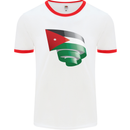 Curled Jordan Flag Jordanian Day Football Mens Ringer T-Shirt White/Red