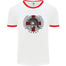 England Bodybuilding Flag Gym Training English Mens Ringer T-Shirt White/Red
