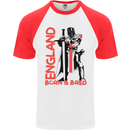Born & Bred England St Georges Day Mens S/S Baseball T-Shirt White/Red