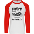 Some Grandpas Funny Biker Motorbike Bike Mens L/S Baseball T-Shirt White/Red