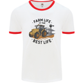 Farm Life is the Best Life Farming Farmer Mens Ringer T-Shirt White/Red