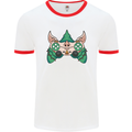 Christmas Elf Video Game Controller Joypad Xmas Mens Ringer T-Shirt White/Red