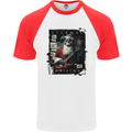 Eternal Spirit of Christmas Skull Guitar Rock Music Mens S/S Baseball T-Shirt White/Red