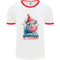 Hippopotamus For Christmas Hippo Xmas Mens Ringer T-Shirt White/Red